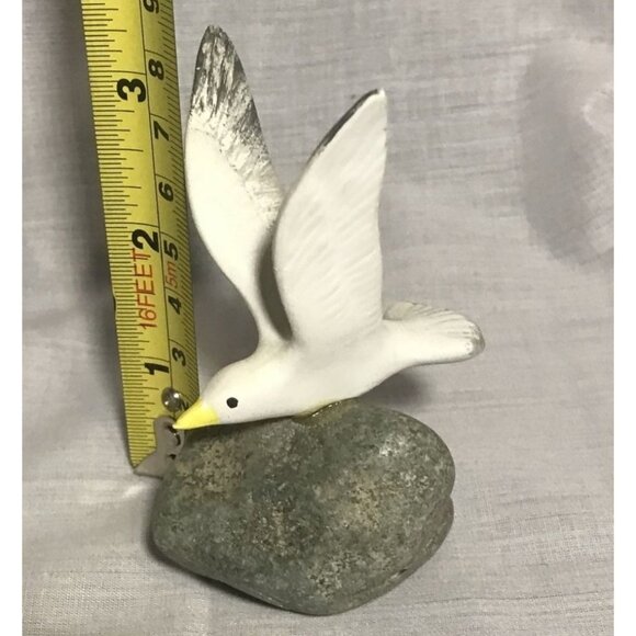 Handcrafted Seagull On Rock Sculpture By Joni B.C. Canada Nautical Beach House - Picture 9 of 10